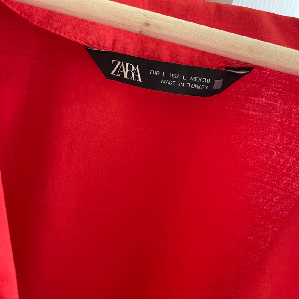 ZARA RED WRAP TOP - Picture 3 of 4